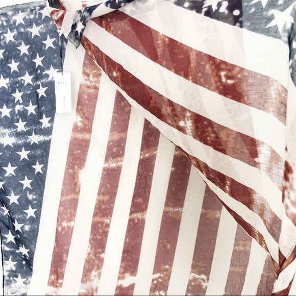Modena American Flag Rustic Tie Dye Wrap Light Weight Scarf - Picture 8 of 10